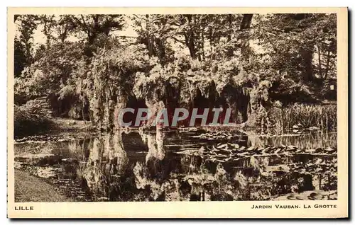 Cartes postales Lille Jardin Vauban La grotte