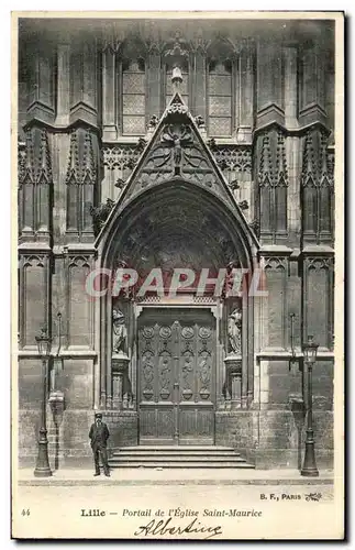 Cartes postales Lille Portail de l Eglise Saint Maurice