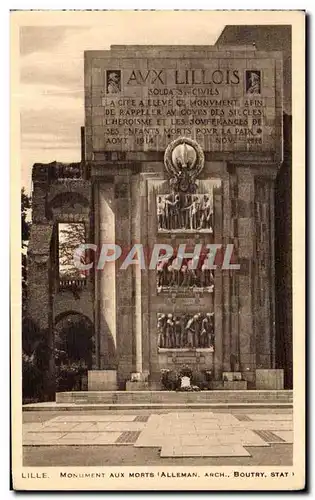 Cartes postales Lille Monument Aux Morts Militaria