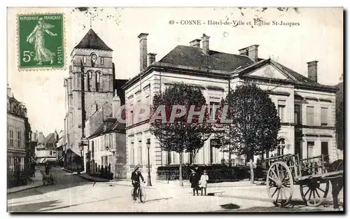 Ansichtskarte AK Cosne Hotel de ville et Eglise St Jacques