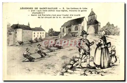 Cartes postales Legendes De Saint Saulge Les Cordeaux de Laine Folklore Costume