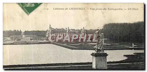 Cartes postales Chantilly Le Chateau Vue prise du Vertugadin