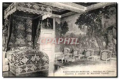 Cartes postales Bazoches En Morvan Interieur du Chateau chambre a coucher du marechal Vauban