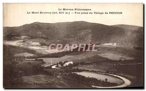 Cartes postales Le Morvan Pittoresque Le Mont Beuvray Vue prise du Village de Petiton
