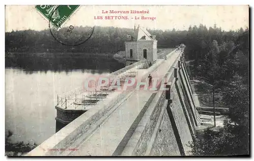Cartes postales Le lac des Settons Le barrage