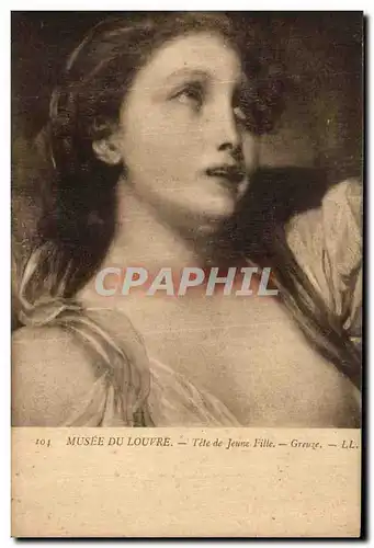 Cartes postales Musee Du Louvre Tete de Jeune Fille Greuze