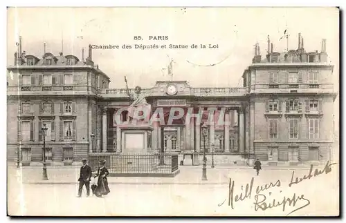 Cartes postales Paris Chambre des Deputes et Statue de la Loi