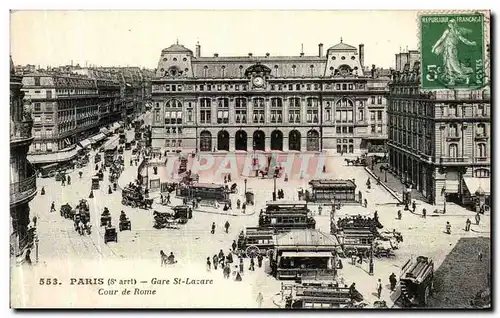 Ansichtskarte AK Paris Gare St Lazare Cour de Rome