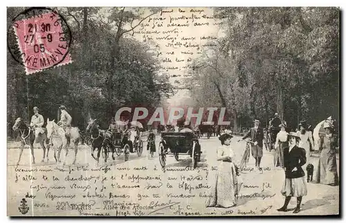 Cartes postales Paris Allees des Acacias Chevaux