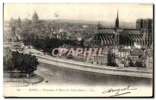 Ansichtskarte AK Paris Panorama de Paris vers Notre Dame