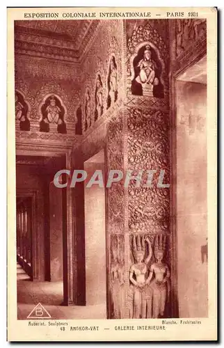 Cartes postales Paris Exposition coloniale internationale 1931 Angkor Vat Galerie interieure