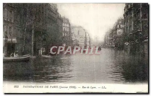 Cartes postales Inondations De Paris Rue de Lyon Janvier 1910