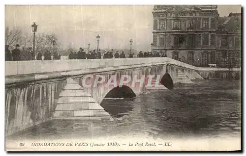 Cartes postales Inondations De Paris Le Pont Royal Janvier 1910