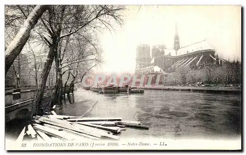 Cartes postales Inondations De Paris Notre Dame Janvier 1910