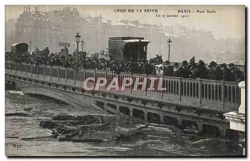 Cartes postales Crue de La Seine Paris Pont Sully 27 janvier 1910