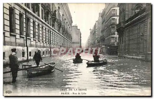 Cartes postales Crue de La Seine Paris Rue de Lille