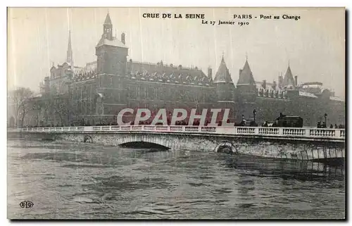 Ansichtskarte AK Crue de La Seine Paris Pont au Change