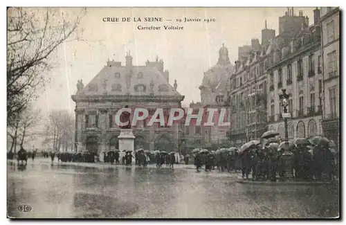Cartes postales Crue De La Seine Janvier Carrefour Voltaire