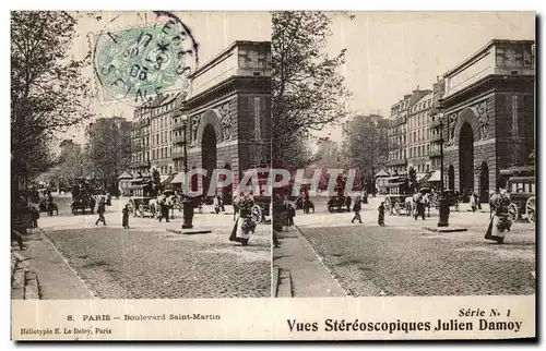 Ansichtskarte AK Vues Stereoscopiques Julien Damoy Paris Boulevard Saint Martin