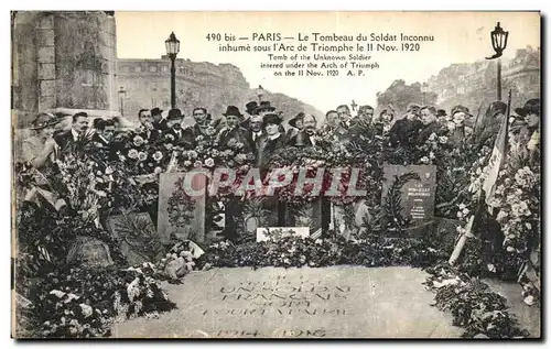 Cartes postales Paris Le Tombeau du Soldat Inconnu inhume sous l Arc Triomphe