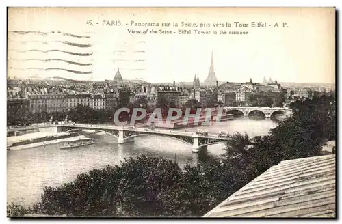 Ansichtskarte AK Paris Panorma sur la Seine pris vers la Tour Eiffel