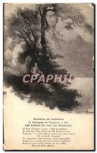 Cartes postales Souvenirs de Lamartine Le Chataignier de Tresserves a Aix Les Bords Du Lac Du Bourget