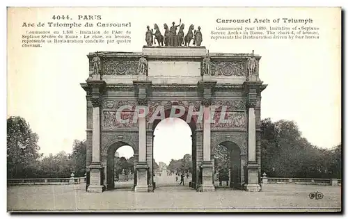 Ansichtskarte AK Paris Arc de Triomphe du Carrousel Louvre