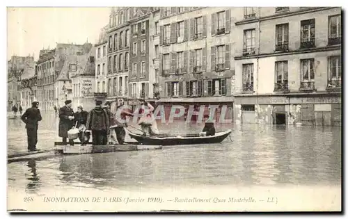 Cartes postales Inondations De Paris Ravitaillement Quai Montebello