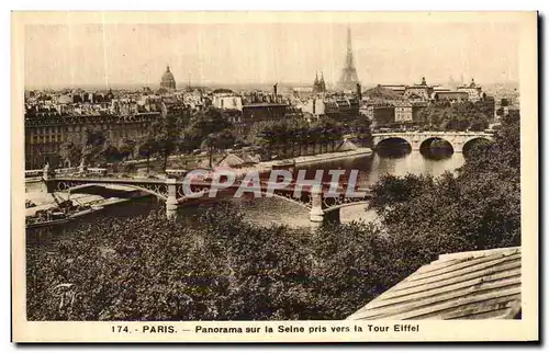 Ansichtskarte AK Paris Panorama sur la Seine pris vers la Tour Eiffel