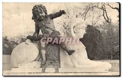 Ansichtskarte AK Bois de Boulogne Chateau de Bagatelle Sphinx de Peristyle Ange