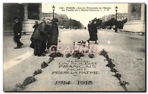 Cartes postales Paris Arc de Triomphe de l Etoile La Tombe du Soldat Inconnu