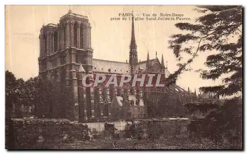 Ansichtskarte AK Paris Vue de Notre Dame Prise de l Eglise Saint Julien Le Pauvre