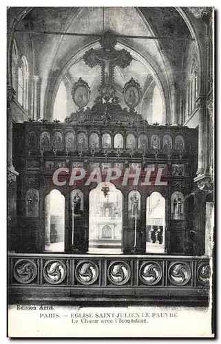 Cartes postales Paris Eglise Saint Julien Le Pauvre Le Choeur Avec l Iconostase