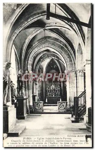 Ansichtskarte AK Paris Eglise Saint Julien Le Pauvre Chapelle de Saint Joseph