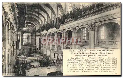 Cartes postales Paris Hotel des Invalides Chapelle Saint Louis Cote Ouest