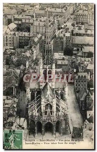 Cartes postales Rouen Saint Maclou Vue Prise de la fleche Saint Maclou