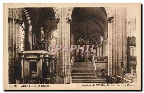 Cartes postales Abbaye de St Denis Interieur de l Eglise le Pourtour de Choeur