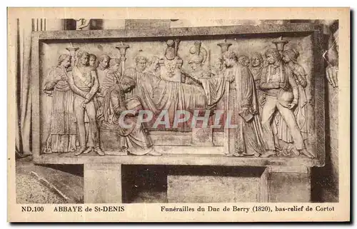 Cartes postales Abbaye de St Denis Funerailles du Duc de Berry Bas Relief de Cortot