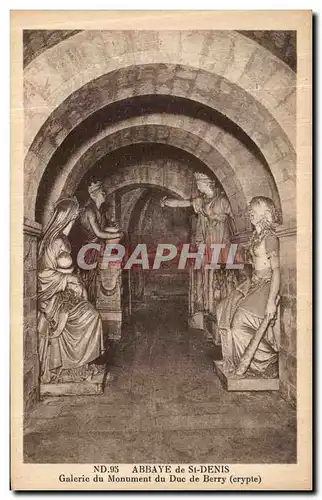 Ansichtskarte AK Abbaye de Saint Denis Galerie du Monument du Duc de Berry Crypte