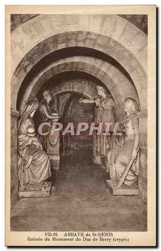 Ansichtskarte AK Abbaye de Saint Denis Galerie du Monument du Duc de Berry Crypte