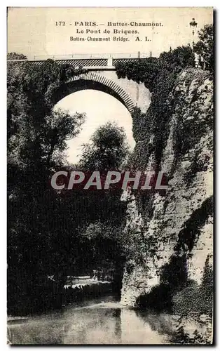 Ansichtskarte AK Paris Buttes Chaumont Le Pont de Briques