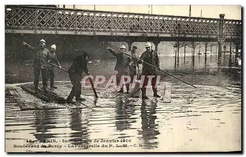 Ansichtskarte AK Paris Inondations de Janvier 1910 Boulevard de Bercy Sapeurs Pompiers