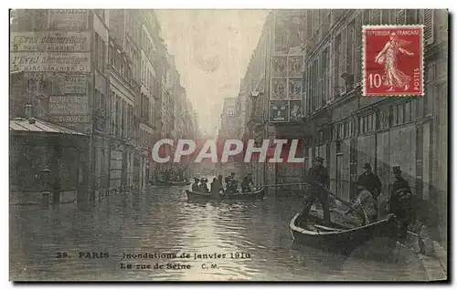 Cartes postales Paris Inondations de Janvier 1910 La vue de Seine