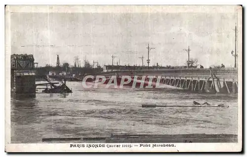 Cartes postales Paris Inonde Pont Mirabeau