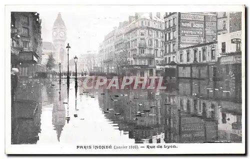 Cartes postales Paris Inonde Rue de Lyon