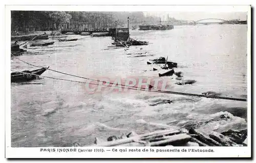 Ansichtskarte AK Paris Inonde Ce Qui Reste de la Passerelle de L Estacade