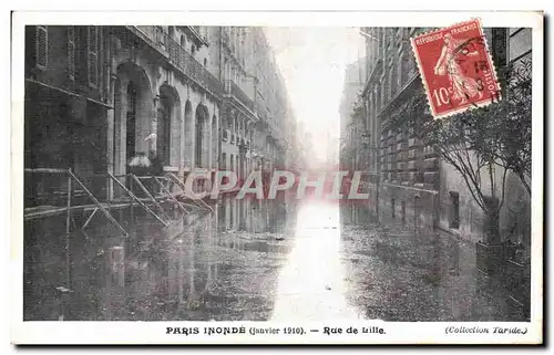 Cartes postales Paris Inonde Rue de Lille Publicite Lait d Appenzell