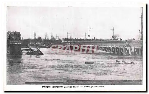 Cartes postales Paris Inonde Pont Mirabeau