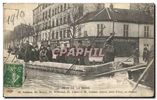 Cartes postales Paris Crue de la Seine M Fallieres Briand Millerand Lepine Coutant depute maire d Ivrey en chala