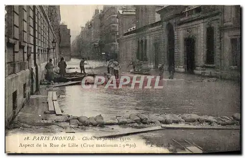 Cartes postales Paris Inonde Aspect de la Rue de Lille